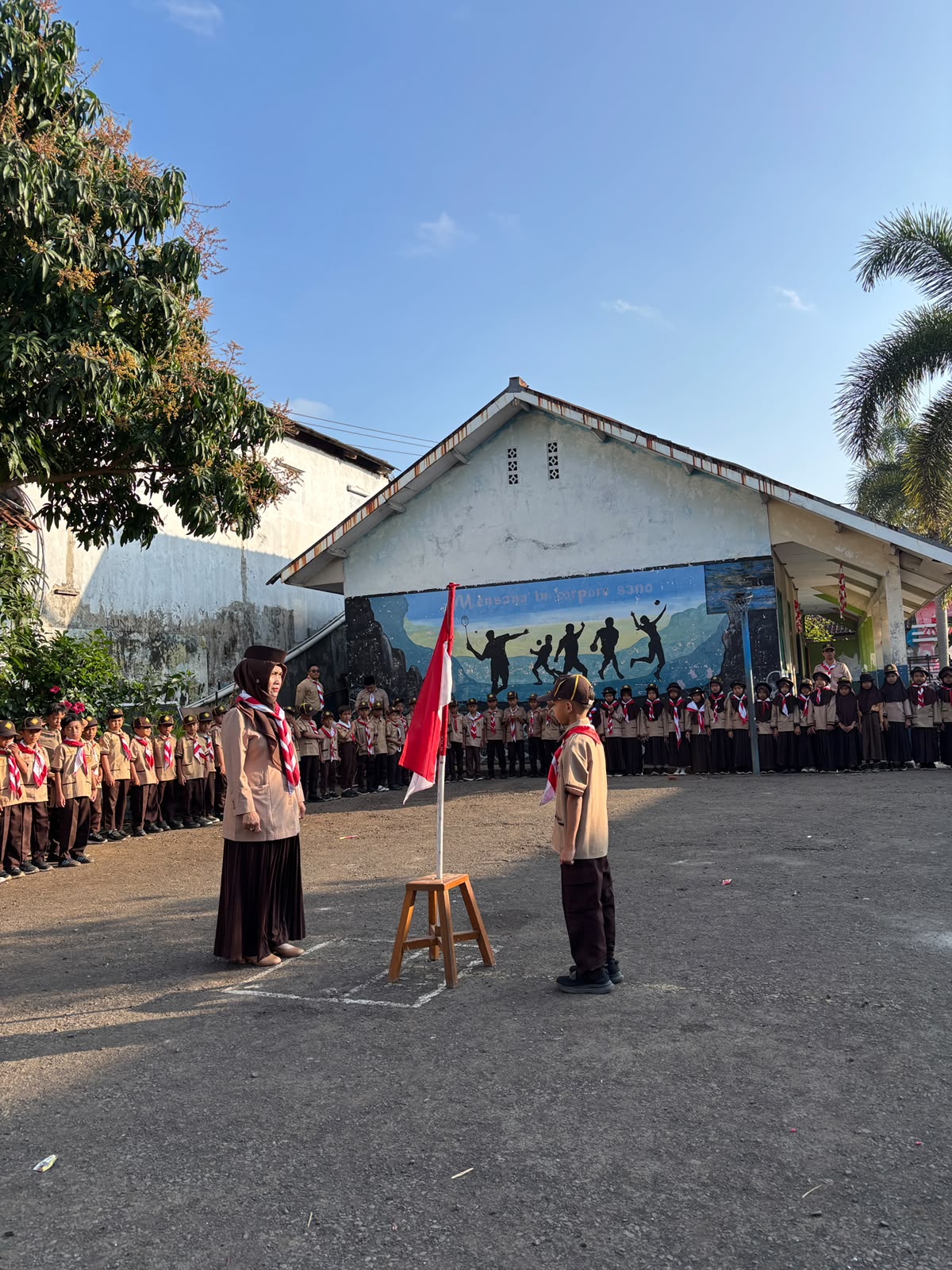 Upacara pembukaan Pesta Siaga SDN 1 Sukamanah
